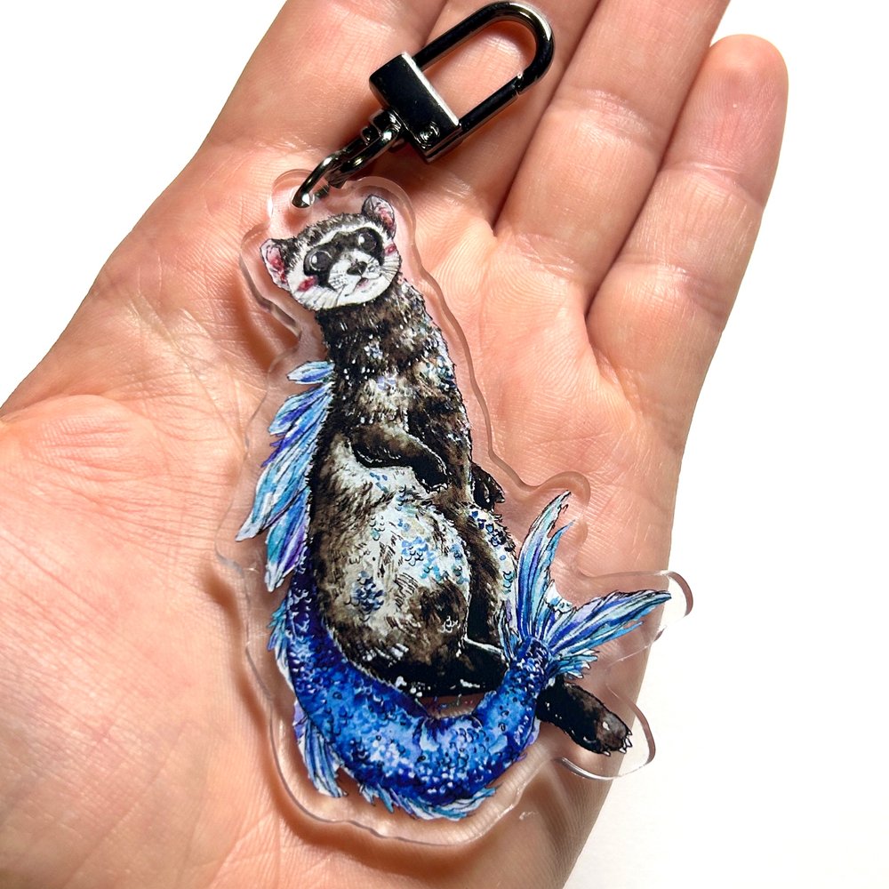 Ferret Mermaid Keychain