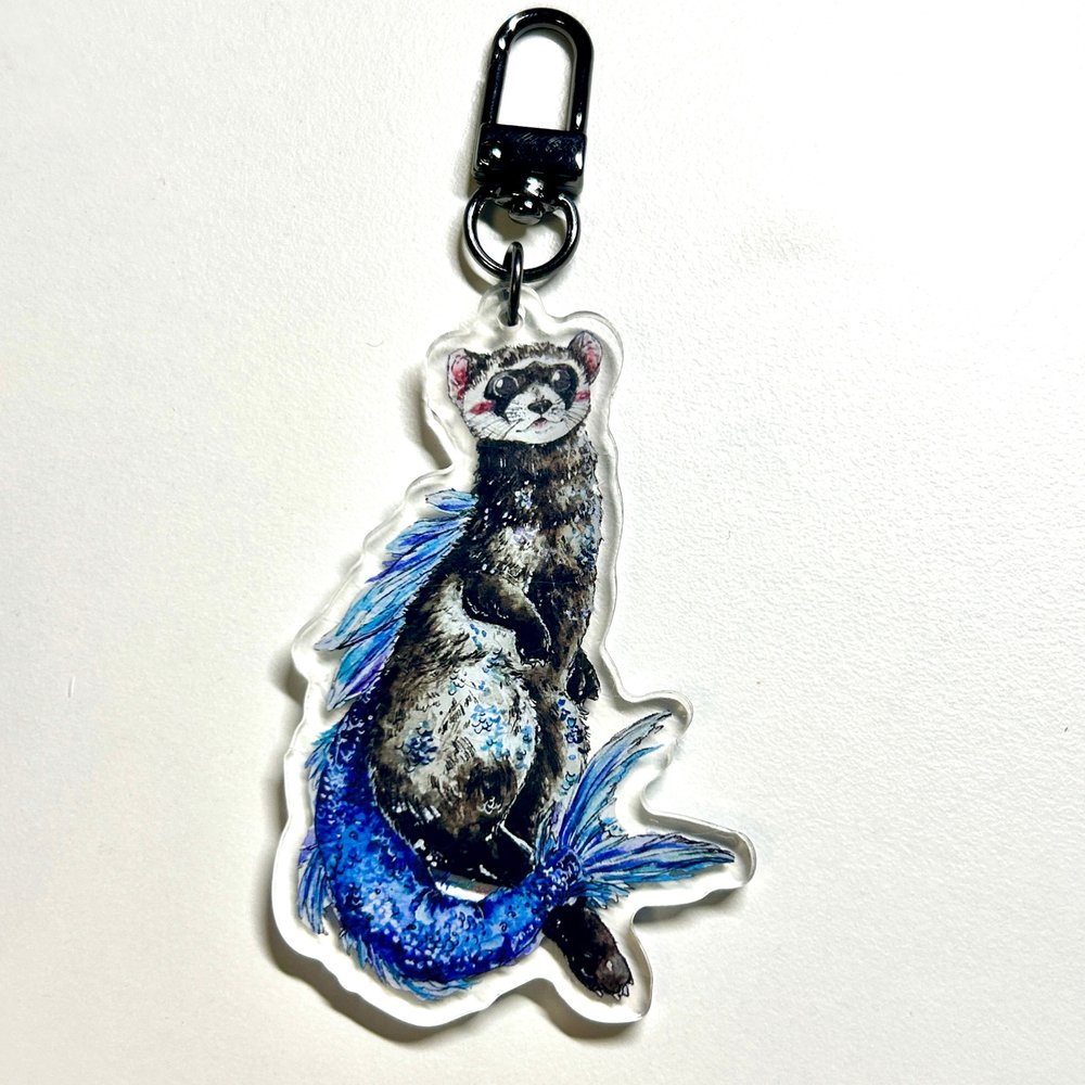 Ferret Mermaid Keychain