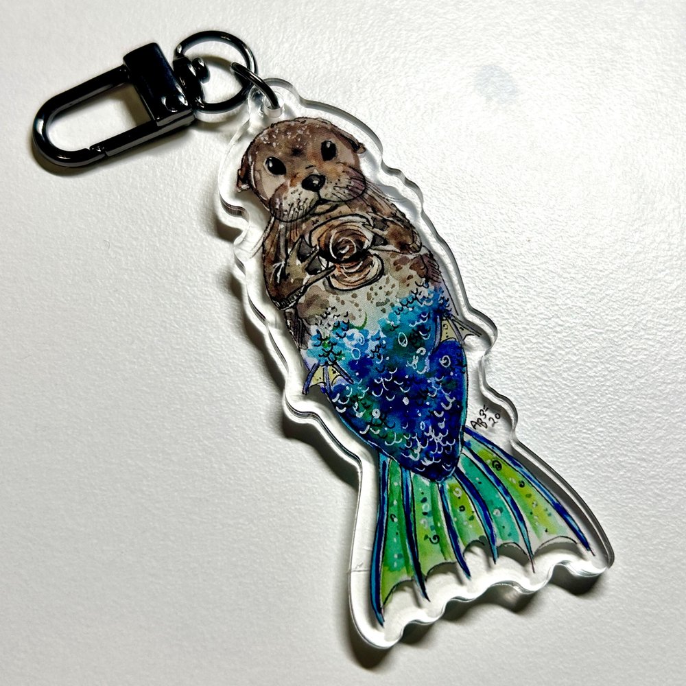 Otter Mermaid Keychain