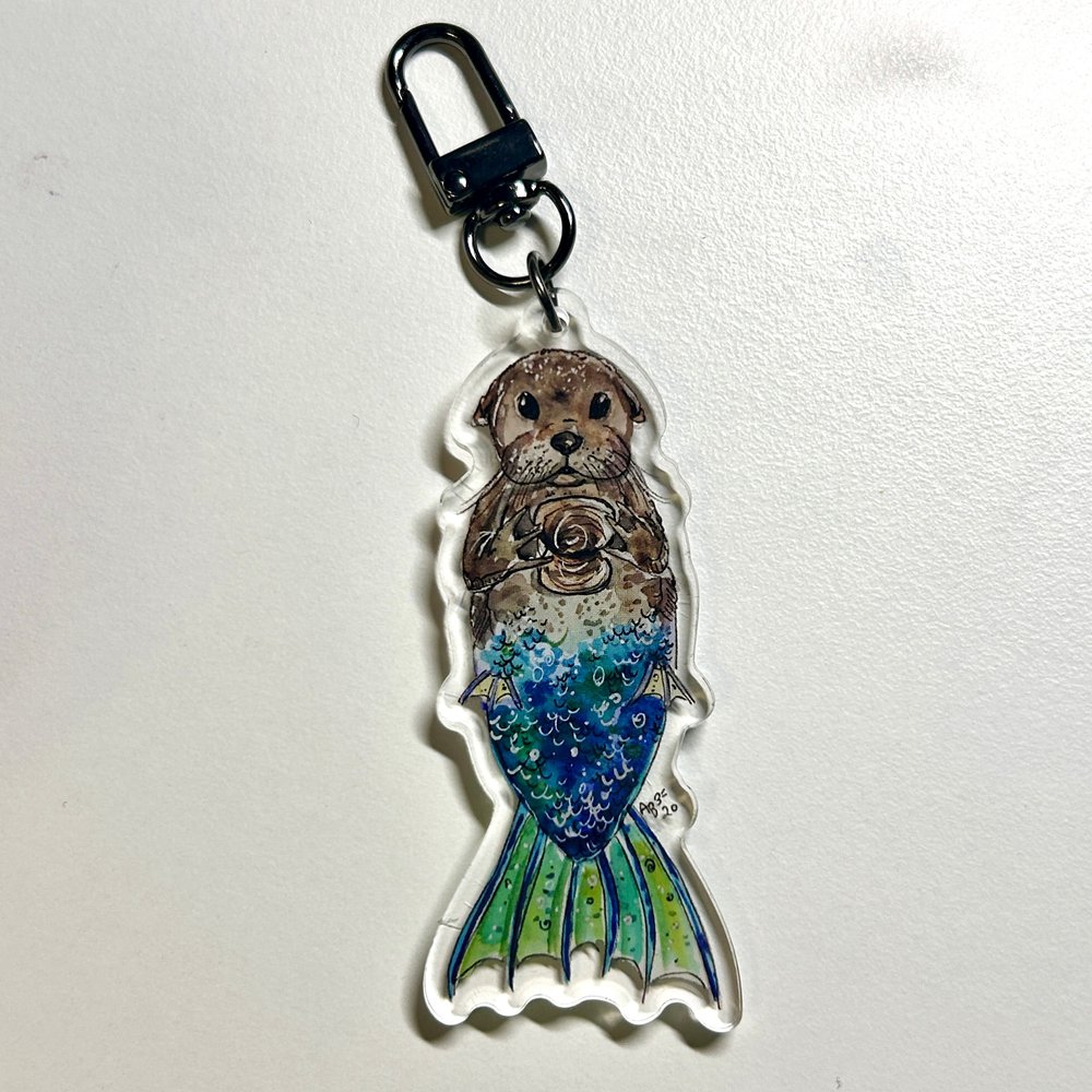 Otter Mermaid Keychain