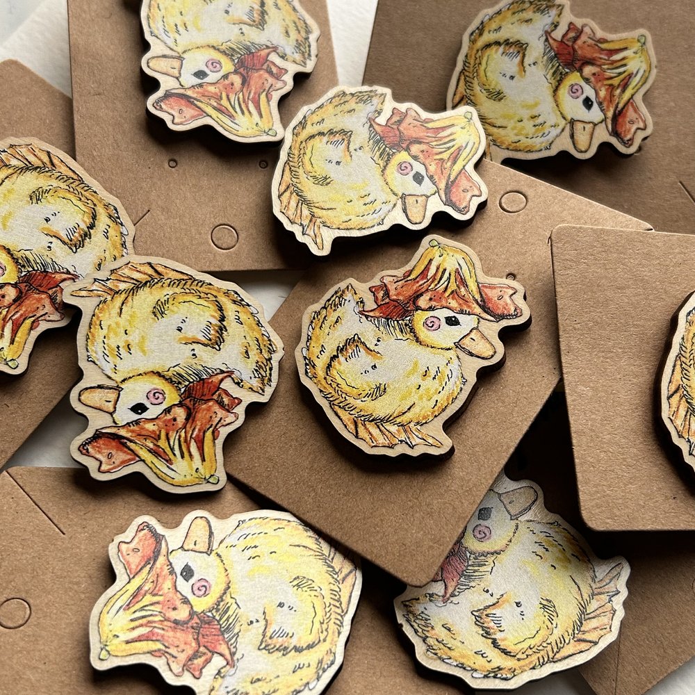 Duckling Flower Hat Pin