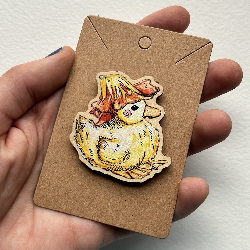 Duckling Flower Hat Pin