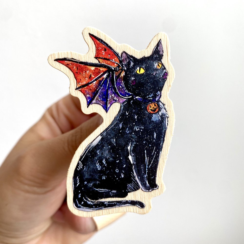 Black Cat Dragon Magnet