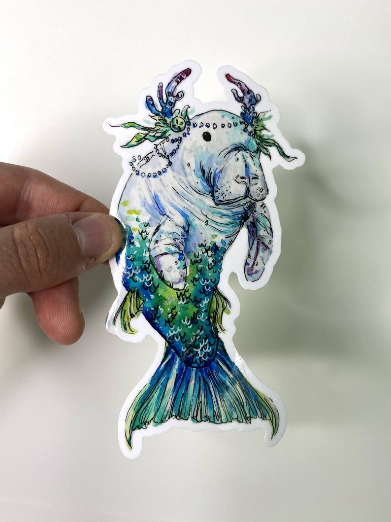 Manatee Mermaid Sticker
