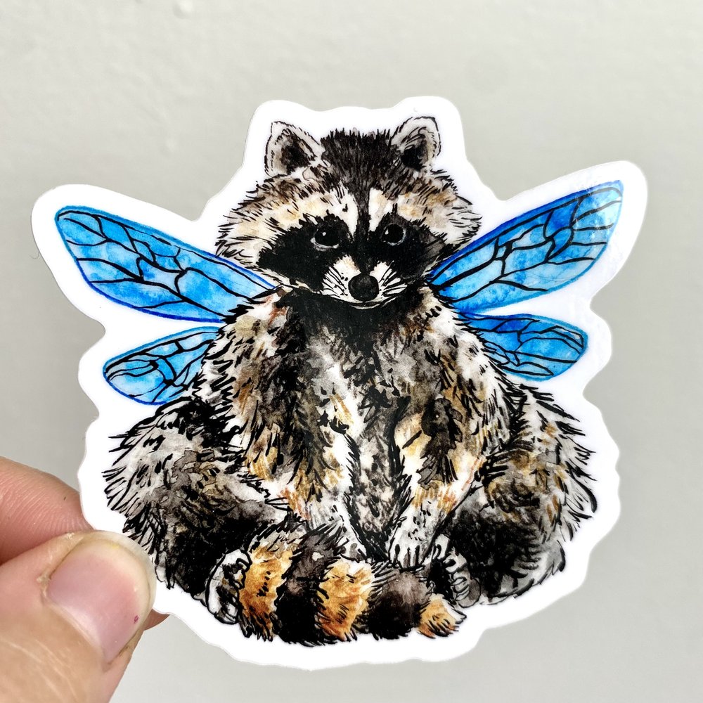 Raccoon Fairy Sticker