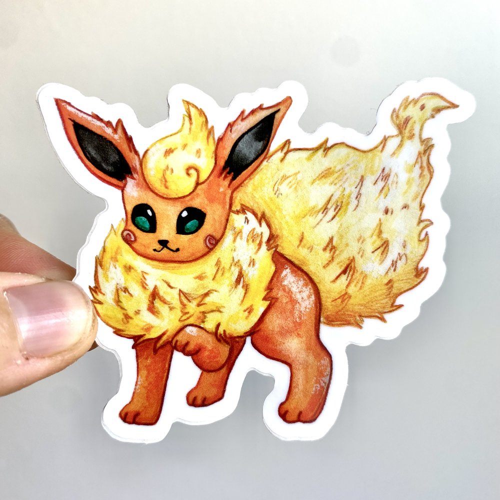 Orange Fire Kitty Sticker