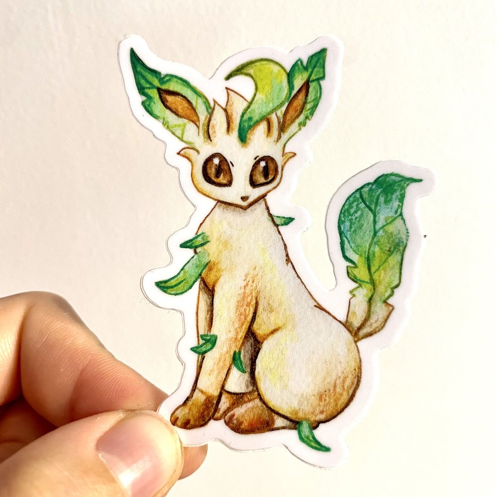 Green Grass Kitty Sticker