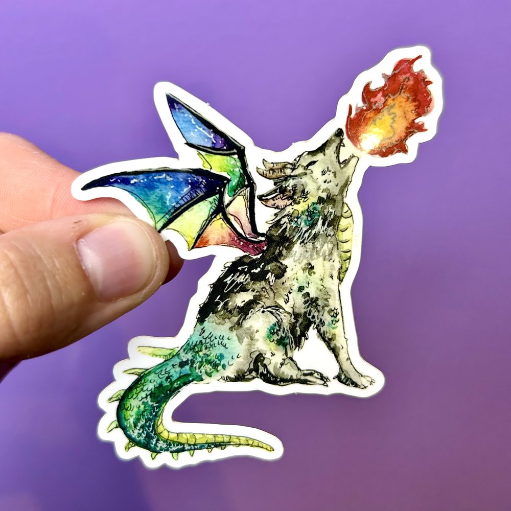 Wolf Dragon Sticker