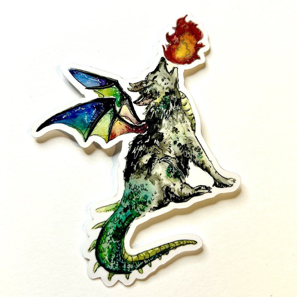 Wolf Dragon Sticker
