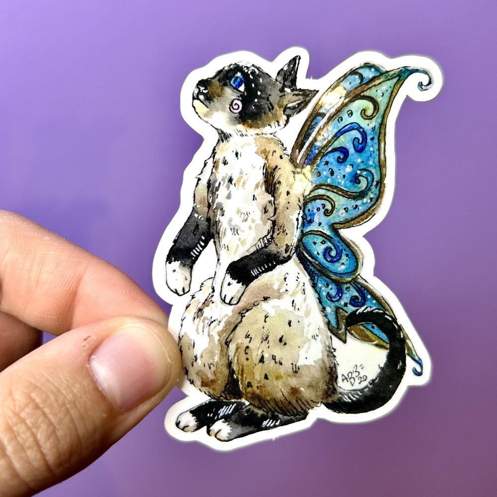 Siamese Butterfly Cat Sticker