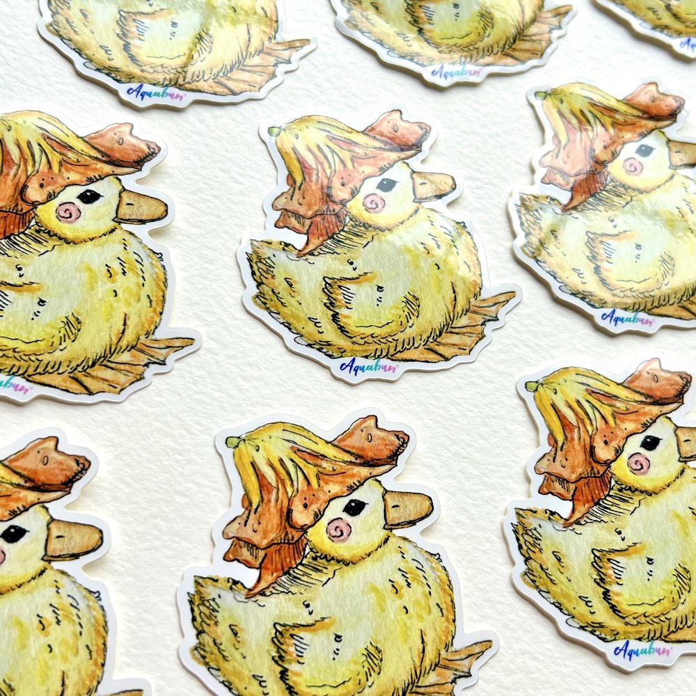 Duckling Flower Sticker
