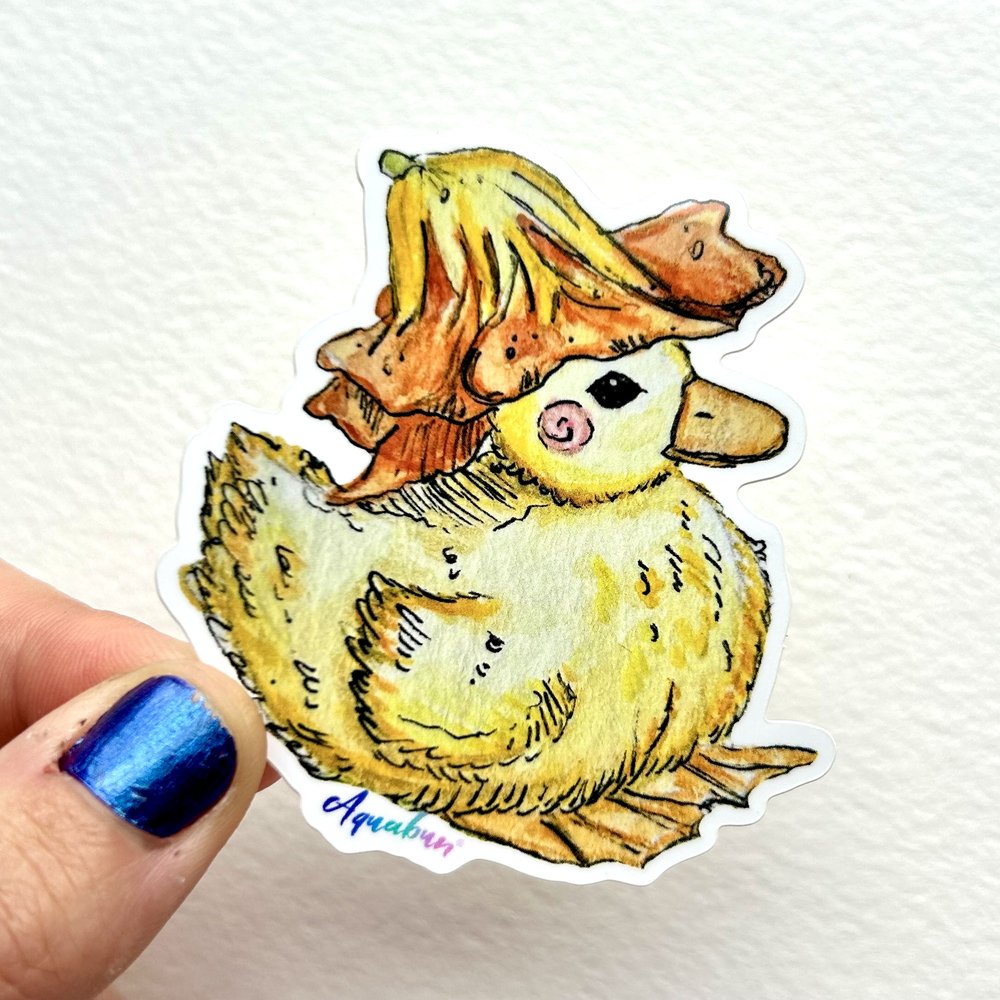 Duckling Flower Sticker