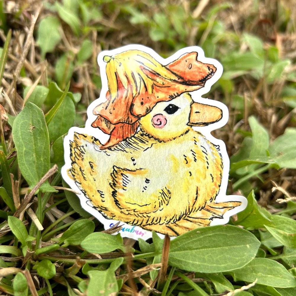 Duckling Flower Sticker