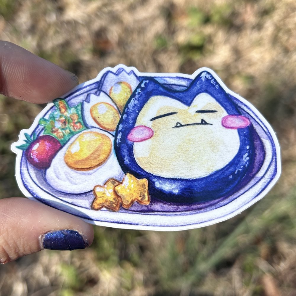 Blue Bear Bun Sticker