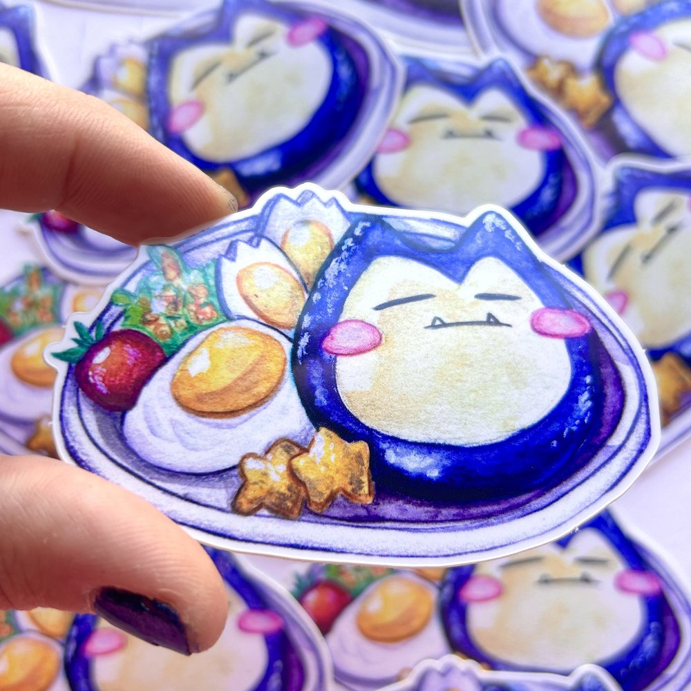 Blue Bear Bun Sticker