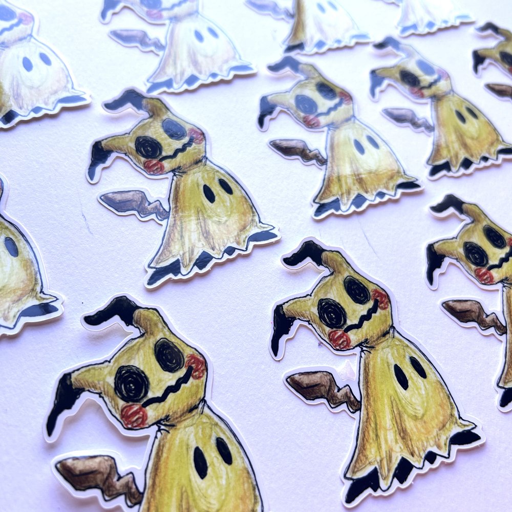 Costumed Yellow Ghost Sticker