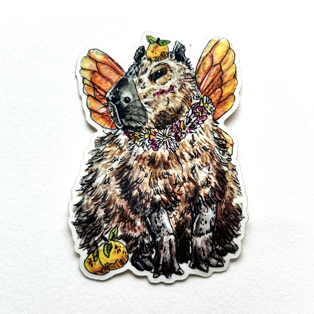 Capybara Fairy Sticker