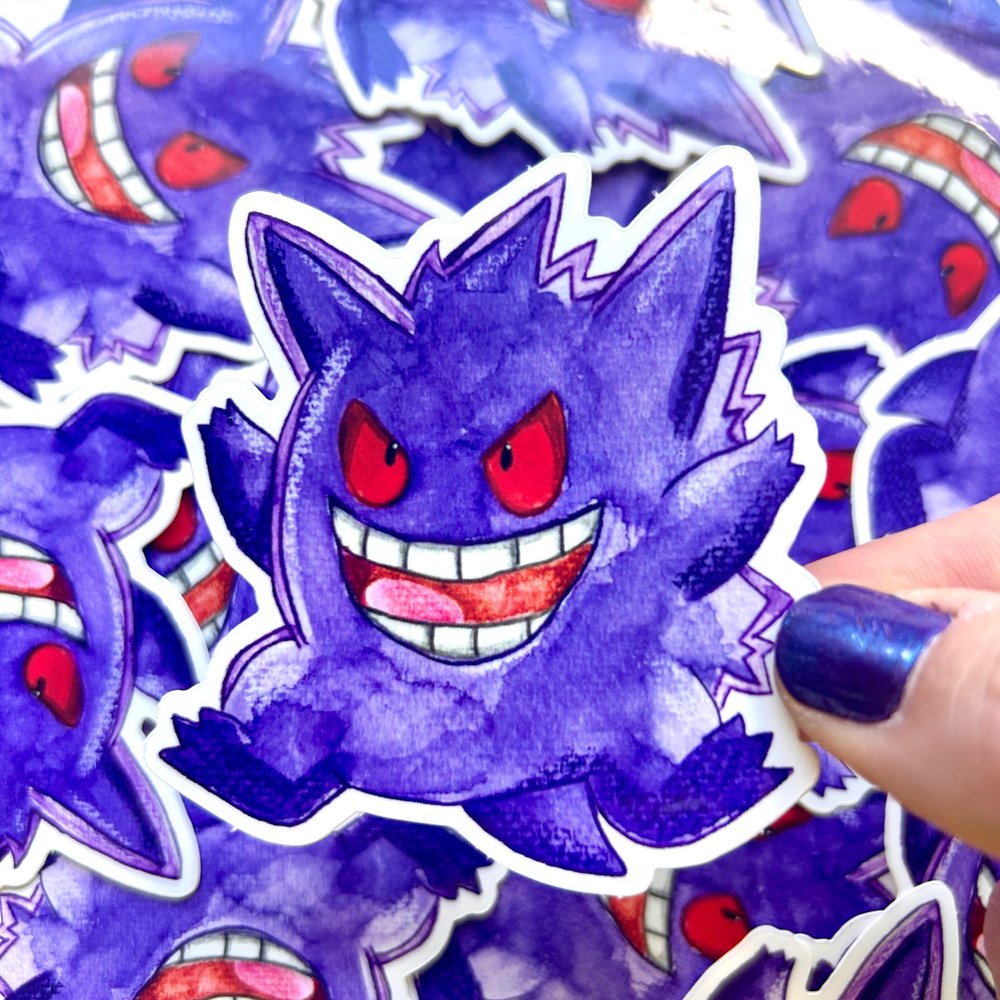 Mischievous Purple Ghost Sticker