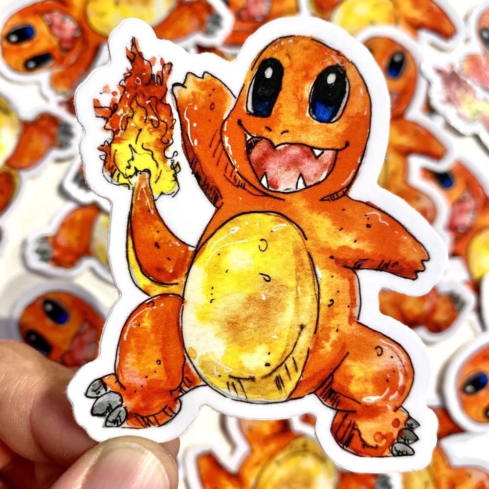 Orange Lizard Sticker