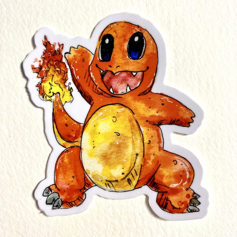 Orange Lizard Sticker