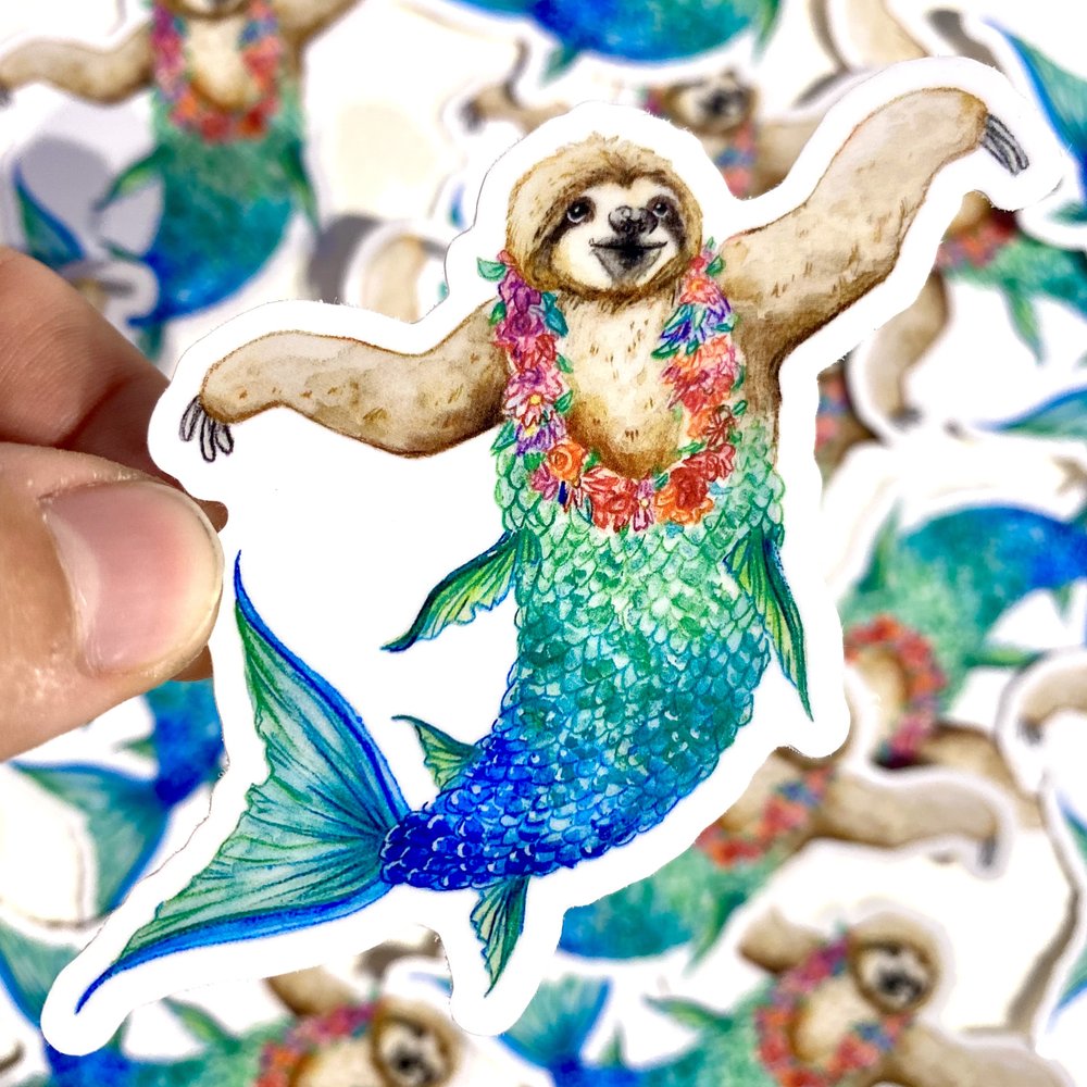 Sloth Mermaid Sticker