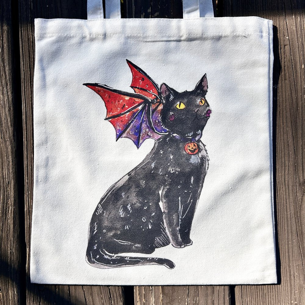 Black Cat Dragon Tote Bag