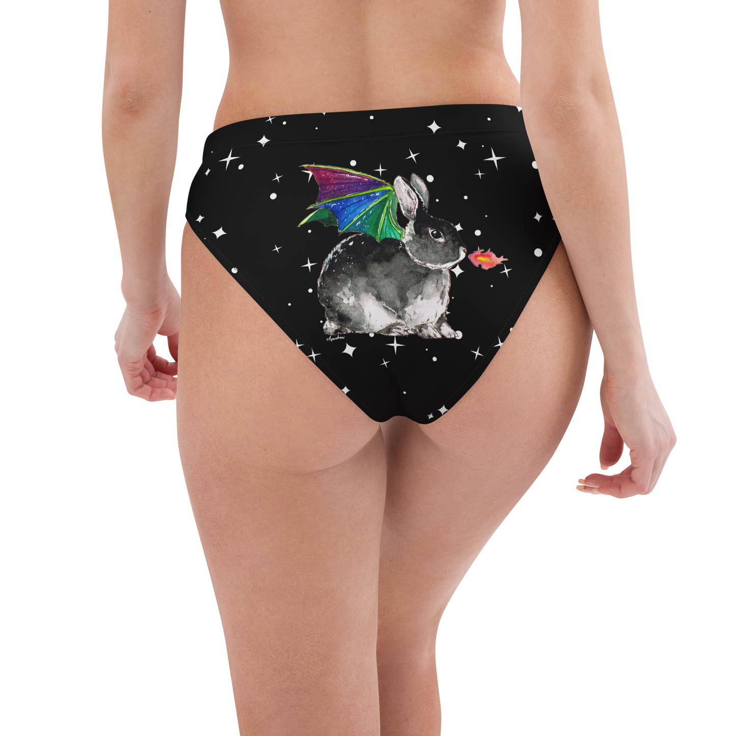 Dragon Bunny High-waisted Bikini Bottom