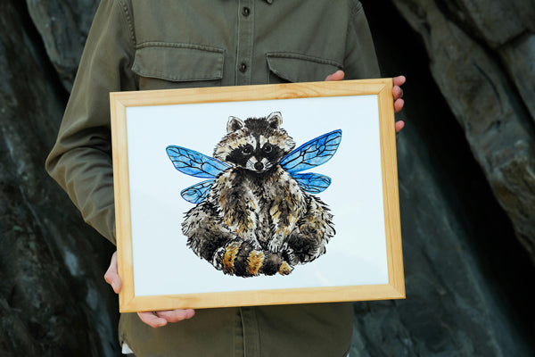 Raccoon Fairy Print