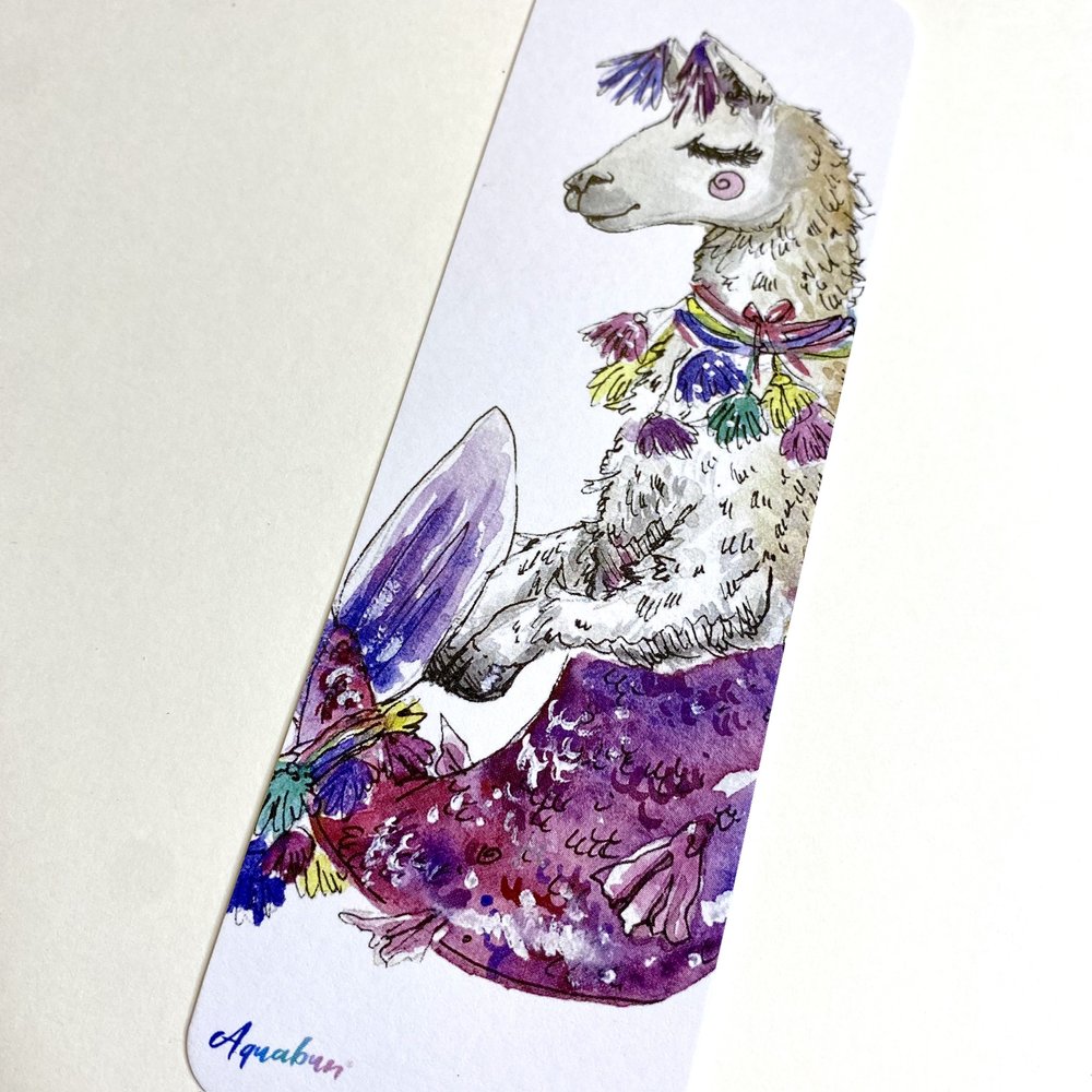 Llama Mermaid Bookmark