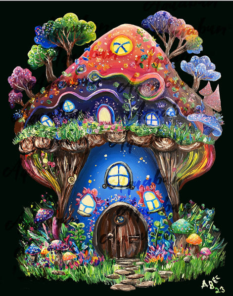 Fairy Mushroom House Print