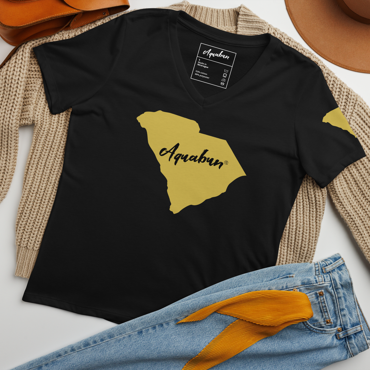 Aquabun Carolina Gold Women’s V-neck T-shirt