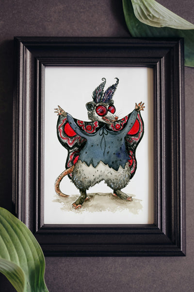 Possum Mothman Costume Print