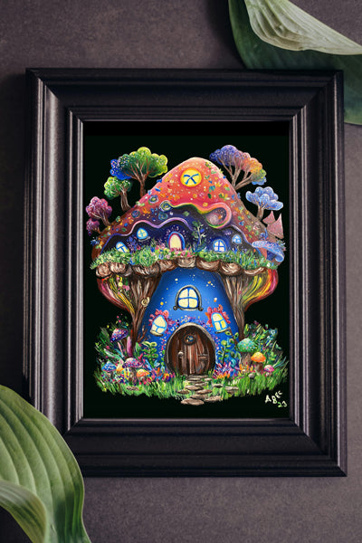 Fairy Mushroom House Print