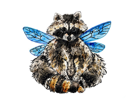 Raccoon Fairy Print