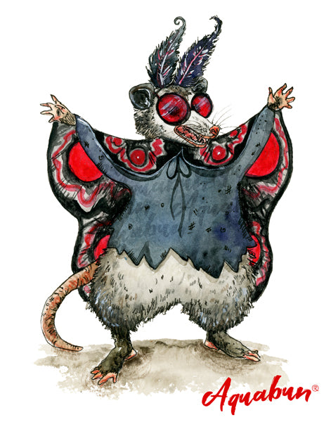 Possum Mothman Costume Print