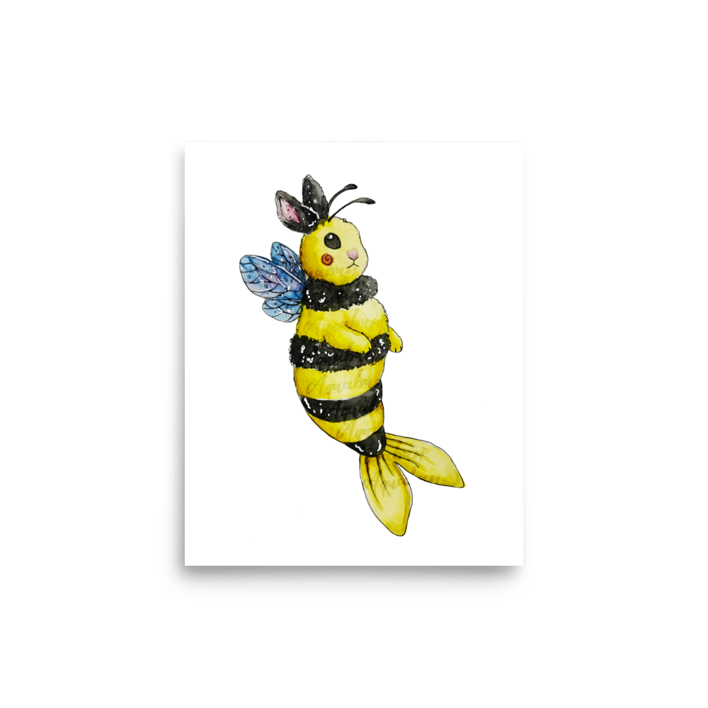 Bee Mermaid Fairy Poster