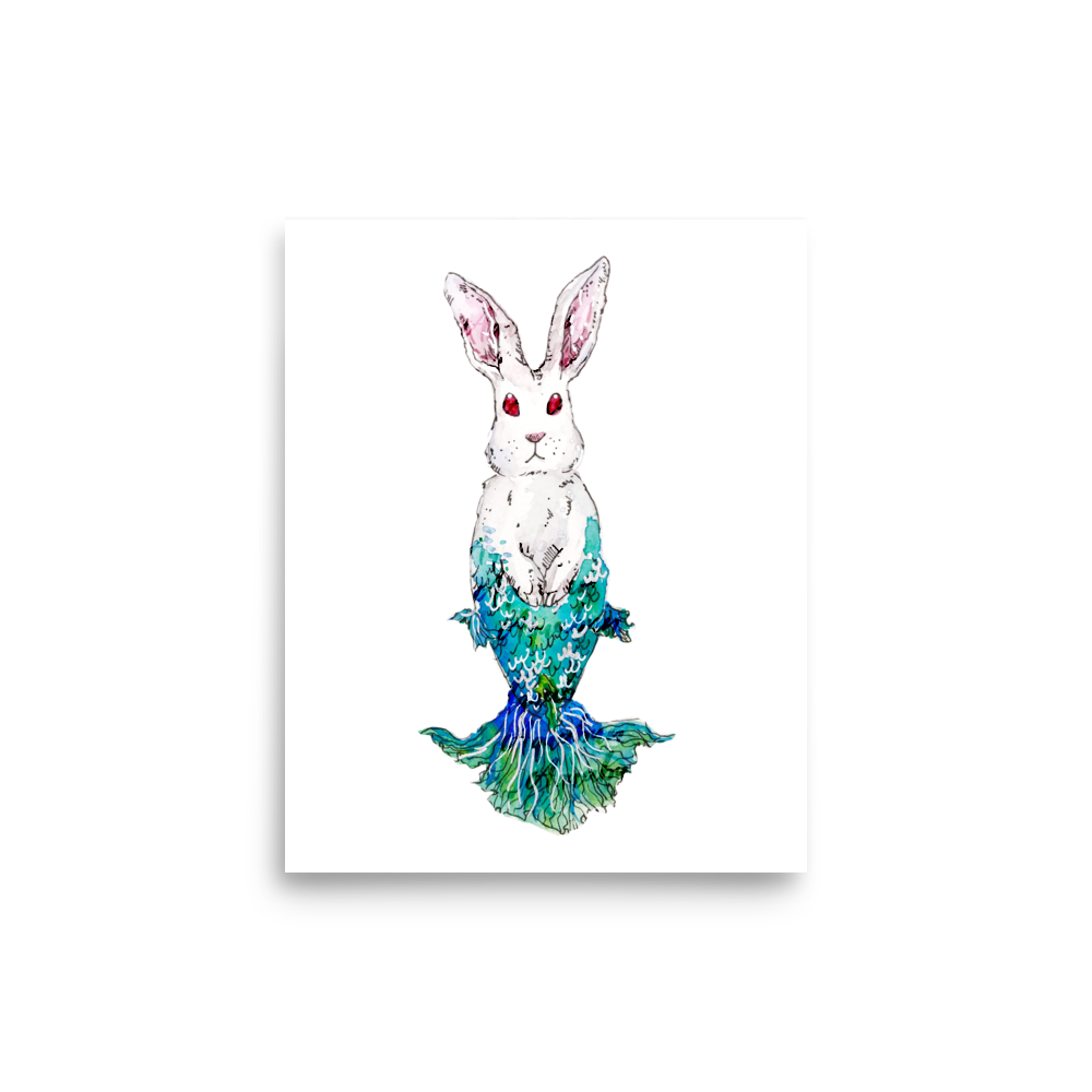 Bunny Mermaid Betta Green Tail Poster