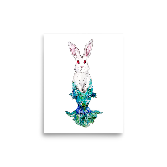 Bunny Mermaid Betta Green Tail Poster