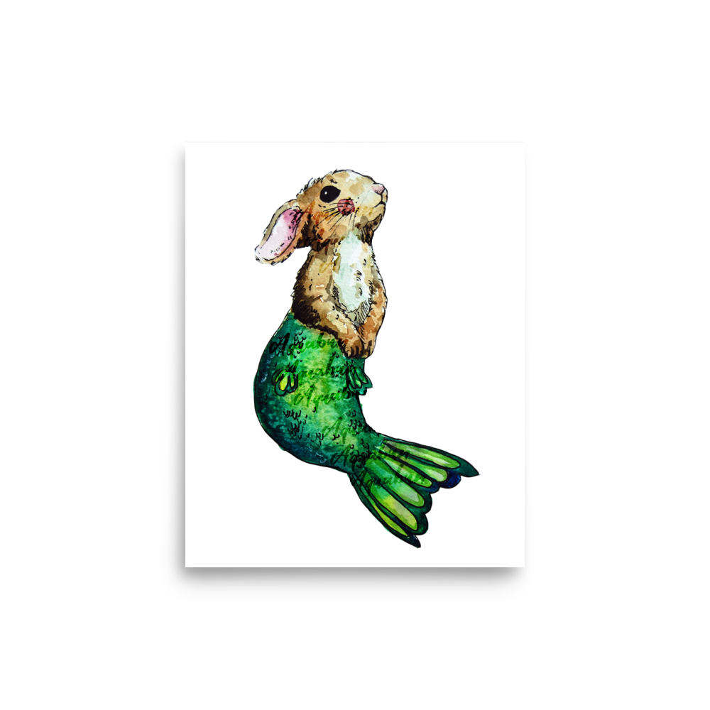 Bunny Mermaid Green Tail