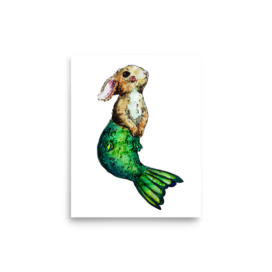 Bunny Mermaid Green Tail