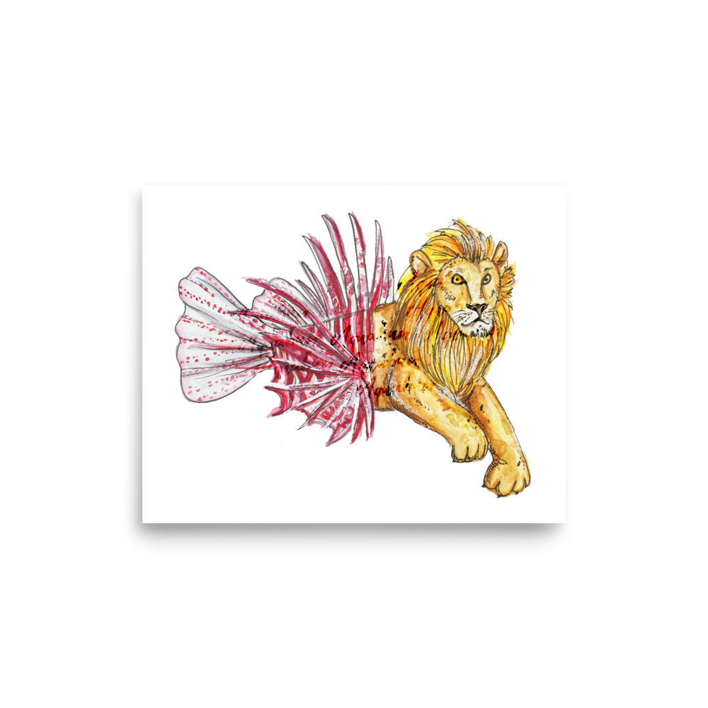 Fish Lion Poster
