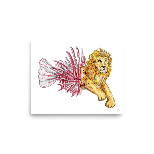 Fish Lion Poster