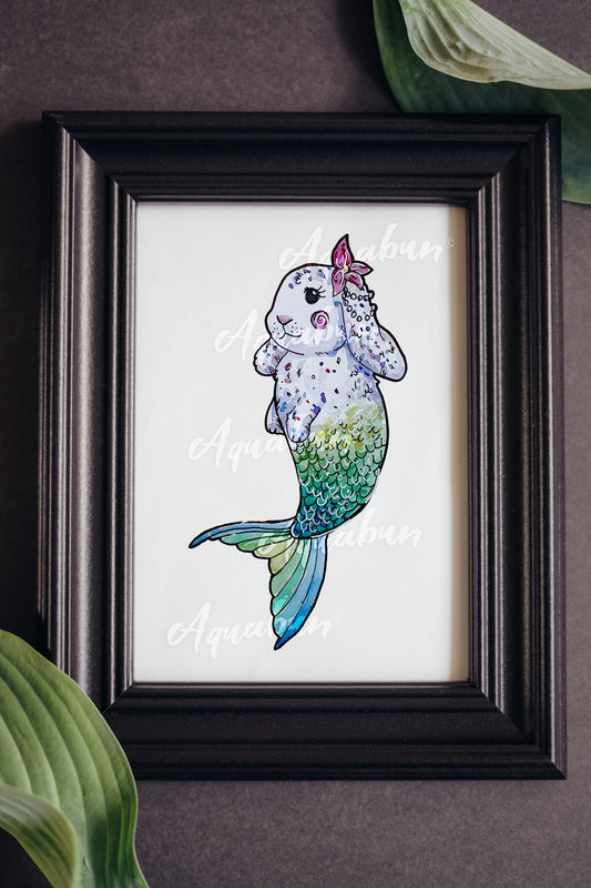 Tropical Merbunny Poster