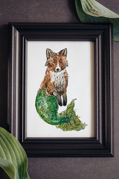 Fox Mermaid Print