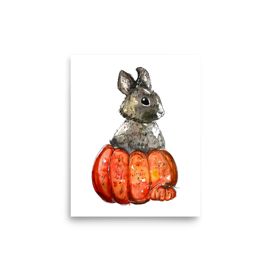Pumpkin Bunny Poster