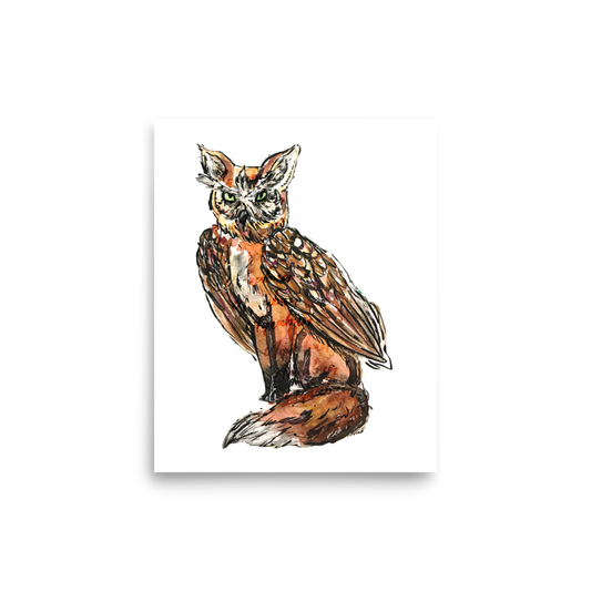 Owl Fox Poster