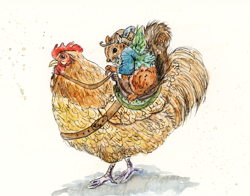 Chicken Rider Print
