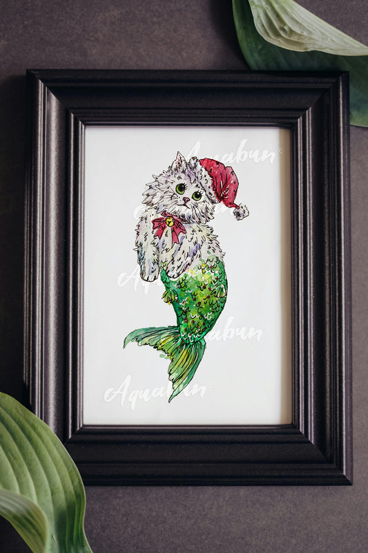 Xmas Purrmaid Poster