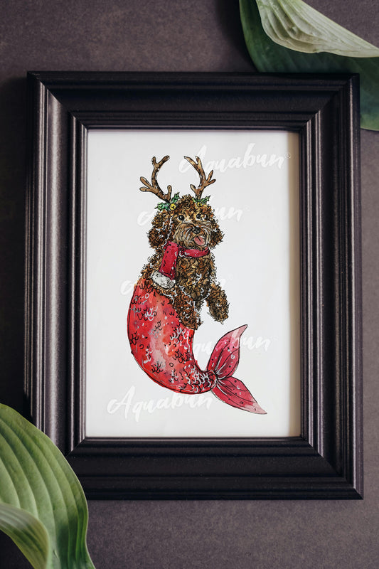 Xmas Labradoodle Poster