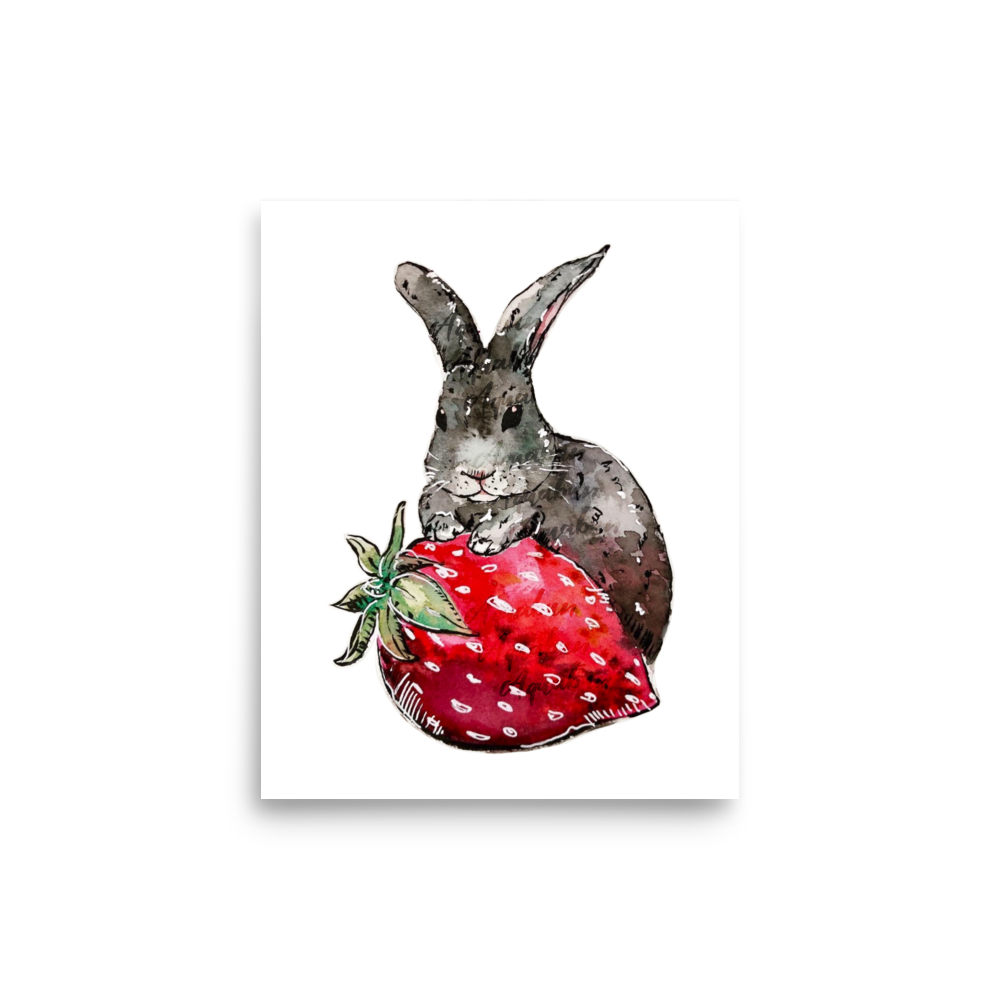 Strawberry Bunny Poster